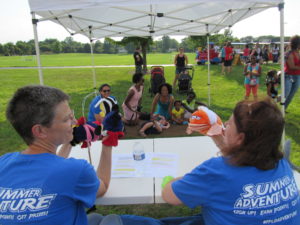 Mobile puppet show on a table