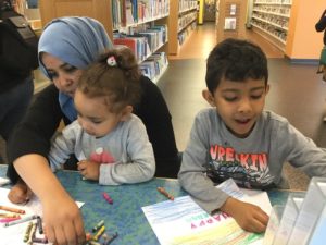 Family making a Ramadan lantern