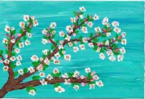 Painting Spring Trees, Fountaindale Public Library