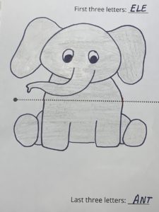 Drawing of a gray elephant