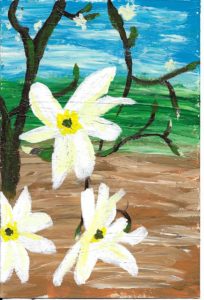 Painting Spring Trees, Fountaindale Public Library