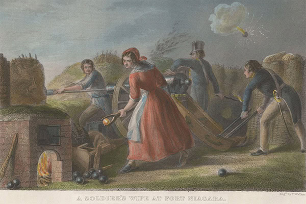 Betsy Doyle loads American guns with heated shot during the War of 1812