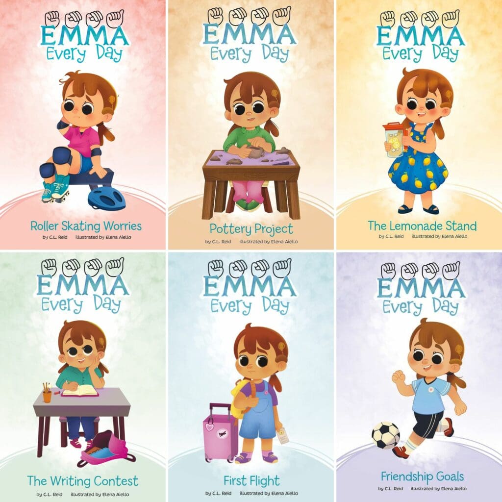 Six book covers from the “Emma Every Day” series